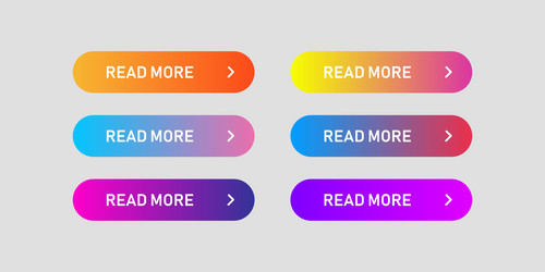 Colored buttons isolated read more design element vector
