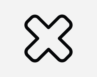 cross icon x mark error problem negative reject vector image