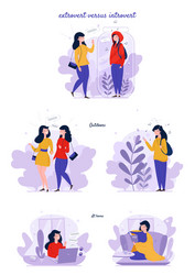 Extrovert vs Introvert vector image