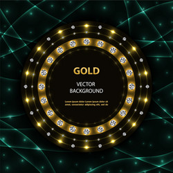 Golden round frame vector