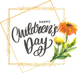 Happy children day cute greeting card with funny vector