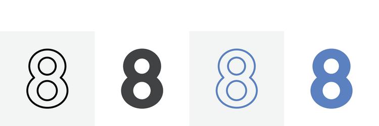 number 8 icon set use for web ui or app vector image