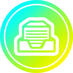 office paper stack circular in cold gradient vector image