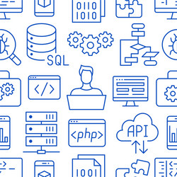 software development seamless pattern with flat vector image