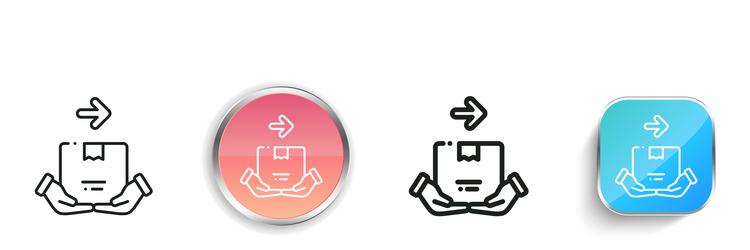 delivery icon thin linear regular and button vector image