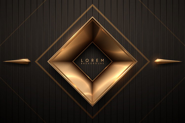 golden square frame with design elements vector image
