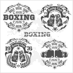 Vintage Boxing Emblems & Labels Vector Image