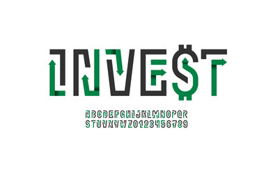 3d tech font arrows alphabet from segment line vector image