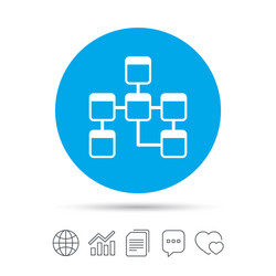 database sign icon relational schema vector