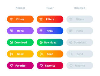 Web set ux ui navigation buttons vector