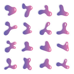 abstract blotch liquid shape elements isolated vector image