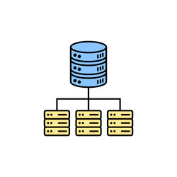 database colored icon on white background vector image