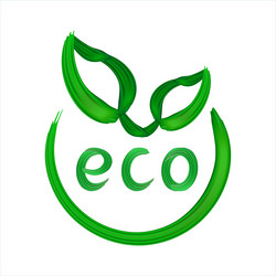 eco friendly icon organic natural food label vector