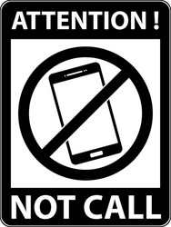 No phone telephone prohibited symbol vector