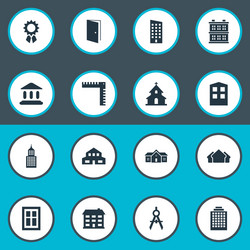 set of simple architecture vector image