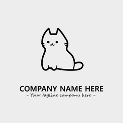 cat character black and white for logo company Vector Image