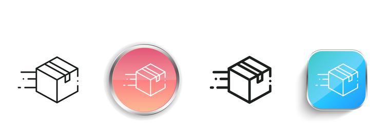 delivery icon thin linear regular and button vector image