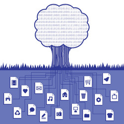 Digital Tree Network vector image