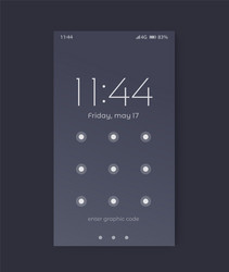 Phone Lock Screen Numbers Layout Smart phone lock screen design Royalty Free Vector Image