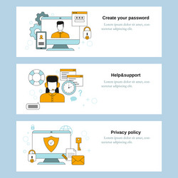 Create your password help and support privacy vector