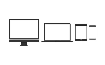 Electronic devices icon set vector