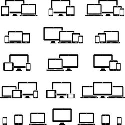 responsive web design icons for computer monitor vector