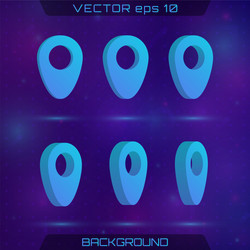 set of 3d map pointers vector image