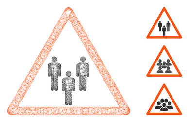 man group warning polygonal web mesh vector image