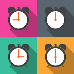 Set alarm clocks with different time from morning vector