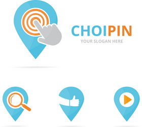 set of map pointer logo combination gps locator vector image