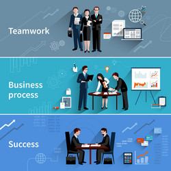 teamwork banners set vector