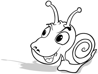 drawing of a smiling snail vector