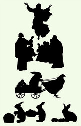 Easter Bunny Silhouette Vector Image