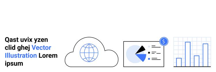global cloud computing with data analytics vector image