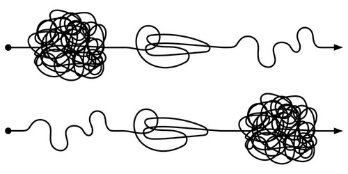 Path transition from complex to simple vector