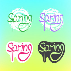 Spring text color background vector