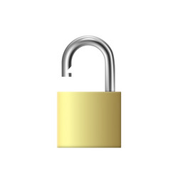 Unfastened padlock in square shape realistic vector