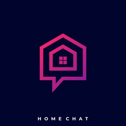 abstract home chat template vector