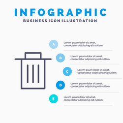 delete interface trash user line icon with 5 vector image