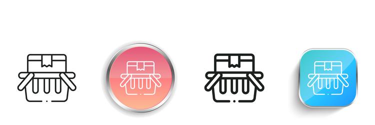 delivery icon thin linear regular and button vector image