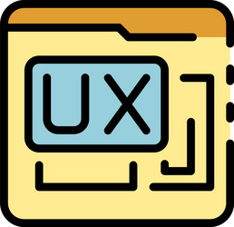 folder data ux interaction icon color outline vector image