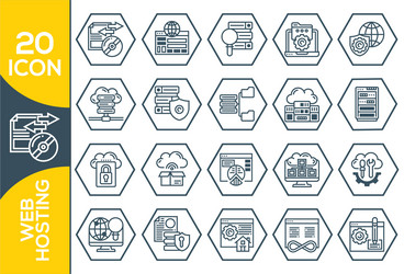 hosting and local network icon set communication vector image