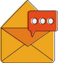 open message envelope with chat bubble icon image vector image