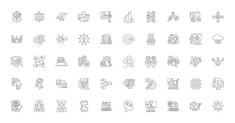 answers concept linear icons line vector image