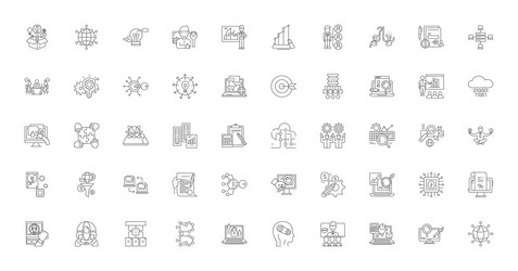 answers concept linear icons line vector