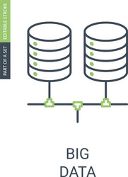 Big Data Linear Icon - Data Storage vector image