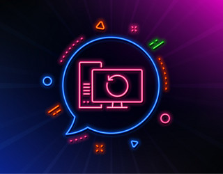 Recovery computer line icon backup data sign vector