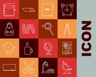 set line microscope board with graph chart vector image