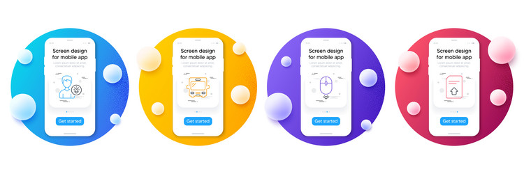 minimal set of scroll down person idea and bus vector image