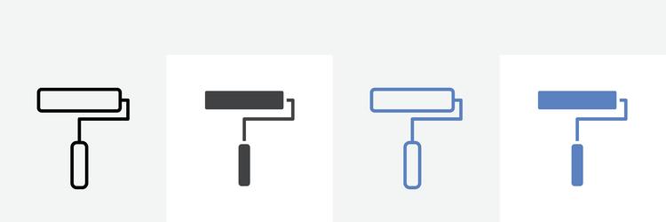 paint roller icon set use for web ui or app vector image